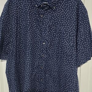 George Navy Shirt with White Floral Pattern